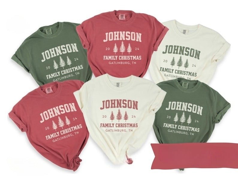 Custom Family Christmas Shirts, Matching Family Christmas Tshirts, Personalized Name Christmas Shirt, Adult Unisex and Youth