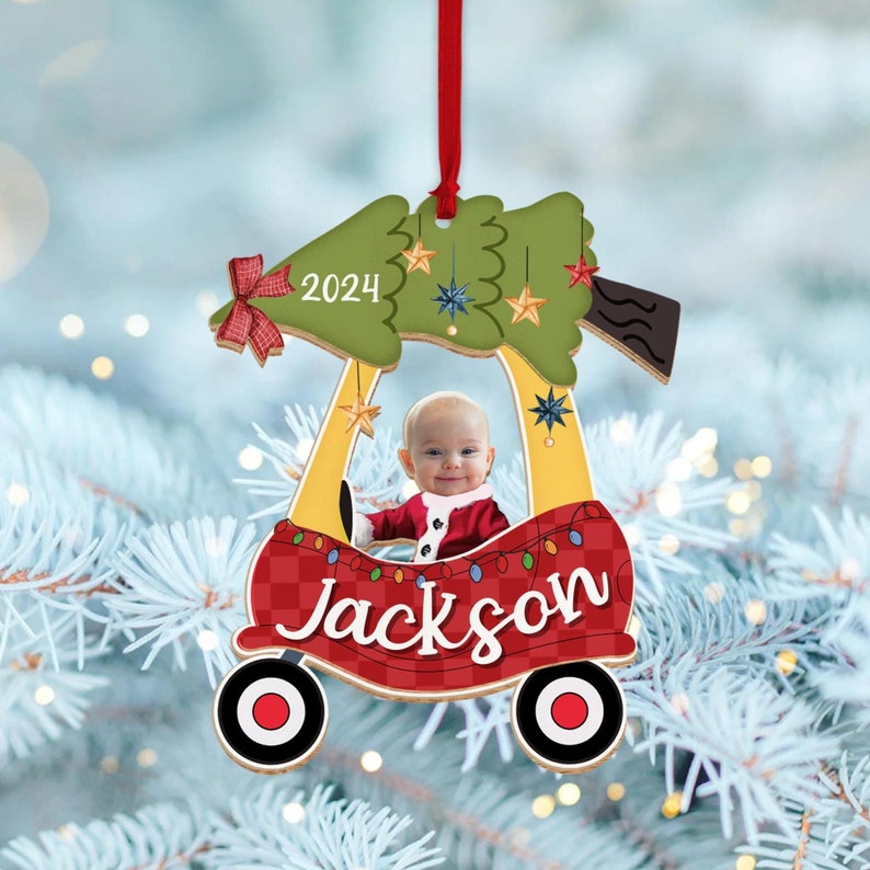 Personalized Kids Christmas Ornament, Custom Baby Photo Ornament, Baby's First Christmas Ornament 2024, Family Ornament, Christmas Decor