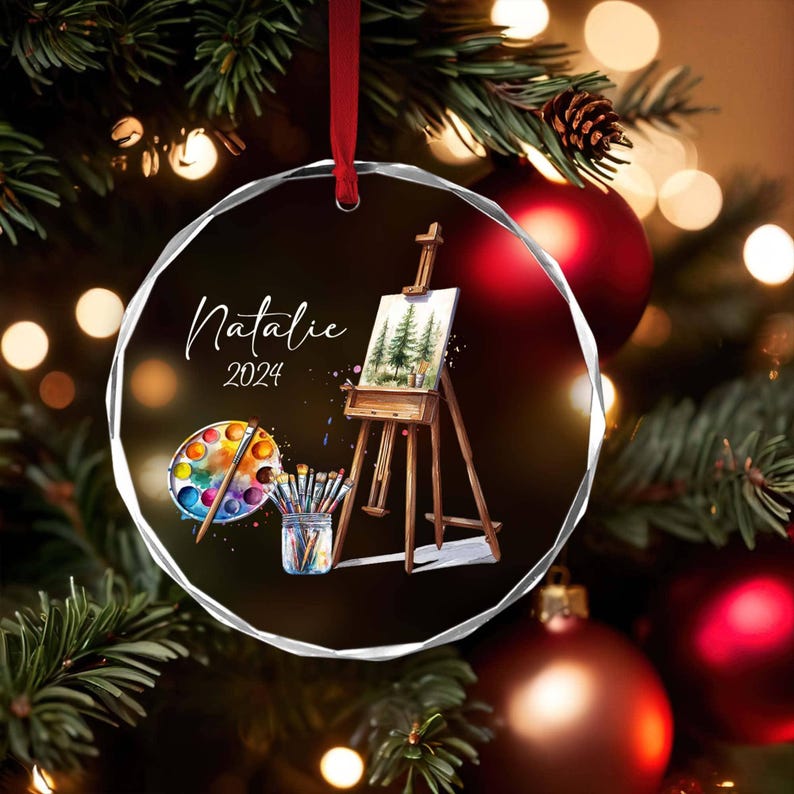 Personalized Artist Ornament, Artist Ornament, Artist Gifts, Art Teacher Ornament, Artist Girl Ornament, Painters Gift, Gift For Artist