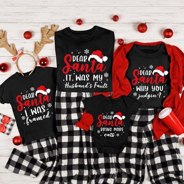 Dear Santa Group Shirts, Santa Custom Shirts, Dear Santa Christmas Family Shirts, Christmas Family Shirts, Christmas Quotes Shirts, Xmas Tee