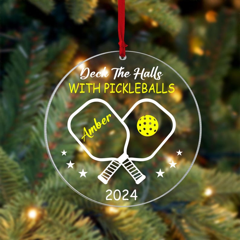 Personalized Pickleball Ornament, Pickleball Partner Gift, Pickleball Gifts, Pickleball Gift, Pickleball Lover, Sports Christmas Gift