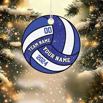 Personalized Volleyball Ornament 2D ,volleyball player gifts , Christmas Gift for Sport Lover , Custom name , team name and number