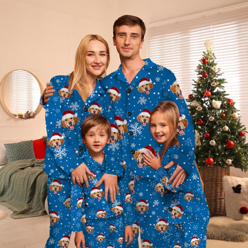 Custom Christmas Family Pajamas Sets,Personalized Pajamas with Photo,Custom Long Sleeve Nightwear,Matching Couples Pajamas,Gifts for Women