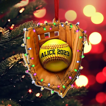 Personalized Softball Ornament, Softball 2D Flat Ornament Not 3D, Softball Gifts for Softball Players, Coaches, End of Year Team Softball