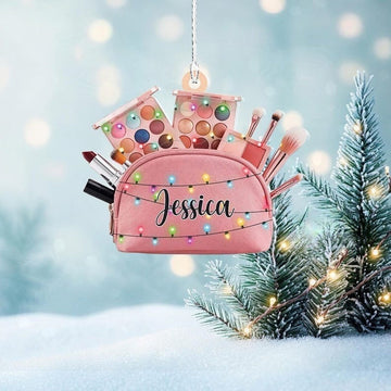 Personalized Makeup Ornaments 2D Christmas Tree Beauty Ornament Gifts Makeup Artist ,Make Up Ornament For Girls, Makeup Gift For friend