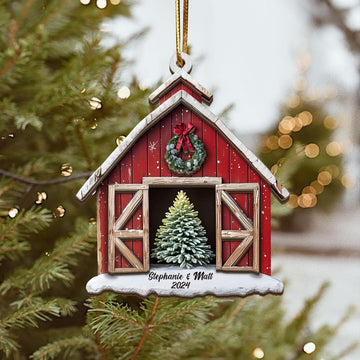 Custom Farm Christmas Ornaments 2024, Red Barn Ornaments, Farmhouse Decoration, Gift for Farmers Family Friend, Farmhouse Gift, Barn Decor