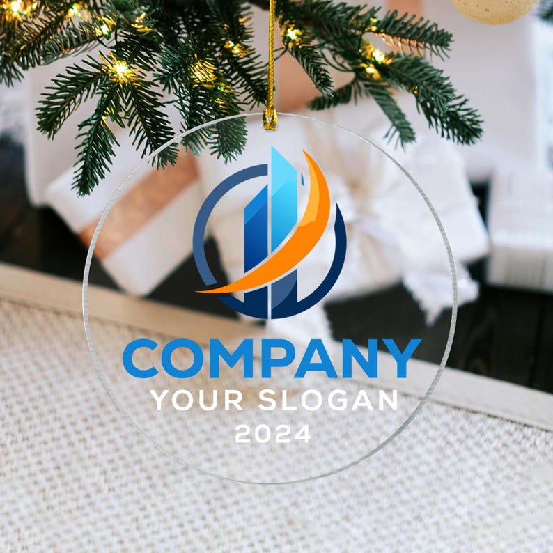 Custom Business Logo Ornament,Company Logo Ornament, Custom Employee Gift, Custom Logo Ornament, Holiday Company Ornament, Corporate Gift