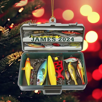 Fishing Tackle Box 2D Flat Acrylic Ornament Not 3D, Fisherman Ornament, Fishing Dad Ornament, Christmas Gifts Tackle Box, Gifts for Him