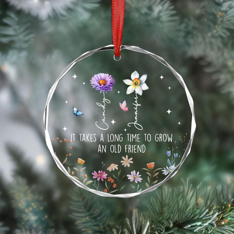 Best Friends Christmas Ornament, It Takes A Long Time To Grow An Old Friend, Soul Sisters Christmas Keepsake, Friendship Ornament, Besties