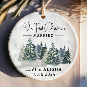 Married Ornament, Wedding Gift, Our First Christmas as Mr and Mrs Gift, Wedding Couples Ornament, First Married Christmas, Newlywed Gift