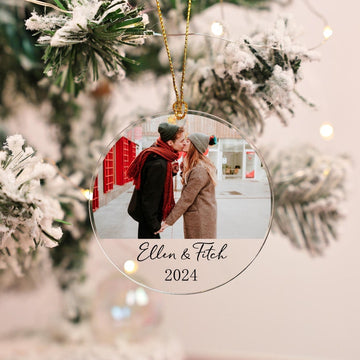 Personalized Photo Christmas Ornaments,Custom Picture Ornament,Engagement Gift,Family Christmas,Baby's First Christmas,Memorial Ornaments