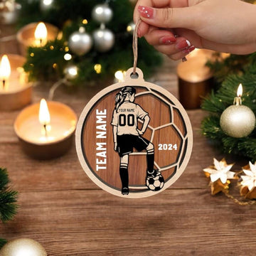 Personalized Soccer Ornament 2024, Custom Soccer Girl Christmas Tree Ornament, Soccer Christmas Gift, Gift for Soccer Lover,Soccer Team Gift