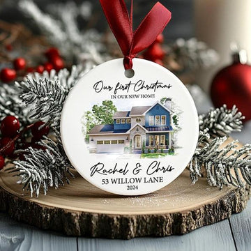 First Home Housewarming Gifts, First Christmas in Our New Home Christmas Ornaments, Custom Christmas Ornament, New Home Ornament, Realtor