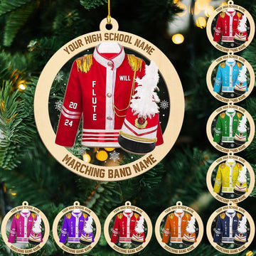 Personalized Marching Band Uniform Ornament, Band Uniform Ornament, Acrylic Ornament, Christmas Band Ornament, Marching Band Wooded Ornament