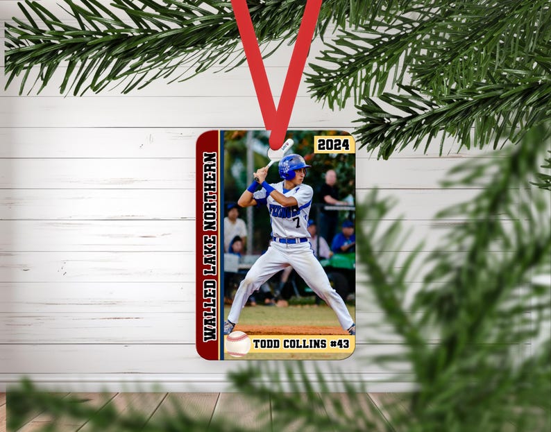 Baseball Ornament Personalized, Baseball Photo Ornament. Baseball Christmas Ornament, Custom Baseball Ornament, Sports Ornaments 2024