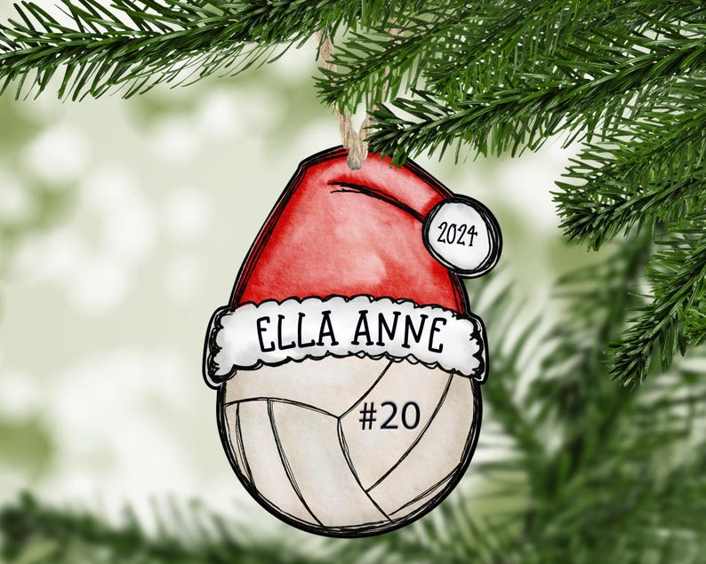 Volleyball Christmas Ornament, 2024 Volleyball Ornament Personalized, 2024 Christmas Ornament, Personalized Ornament, Volleyball Coach Gift