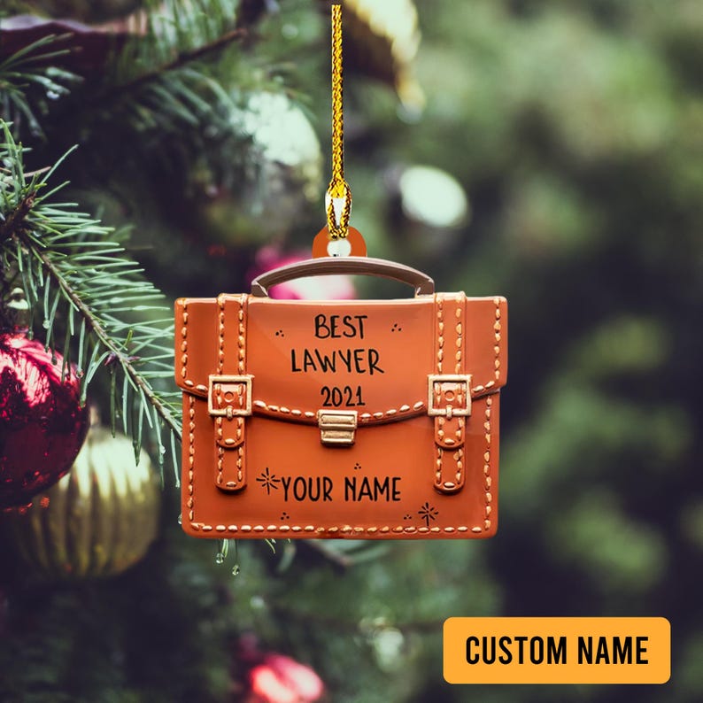 Personalized Lawyer Christmas Ornament, Custom Name Lawyer Ornament, Christmas Gift for Lawyer, Flat Acrylic Ornament 2D