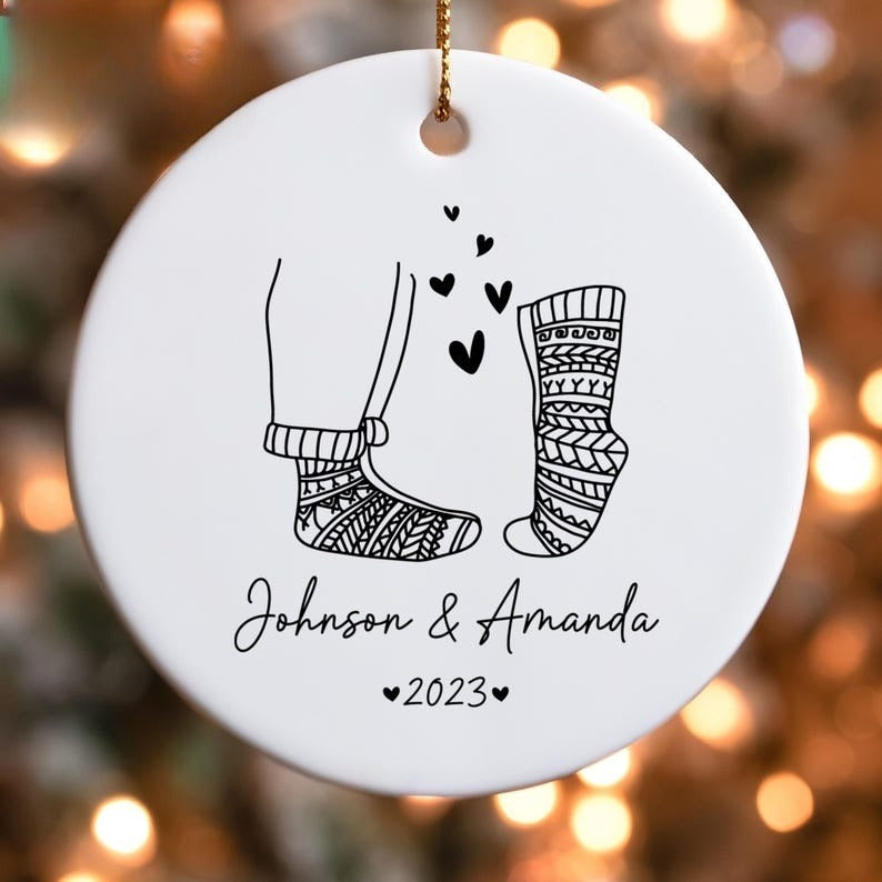 Couple's Name Christmas Ornament, First Christmas Couples Ornament, 2024 Christmas Gift, Keepsake Gifts, Gifts for Couple