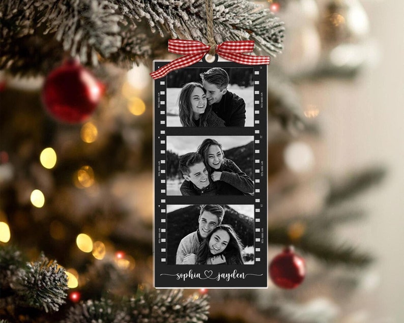 Custom Photo Strip Ornament, Christmas Ornament 2024, Personalized Ornament with Photos, Family Ornament, Couple Ornament, Bestie Gift