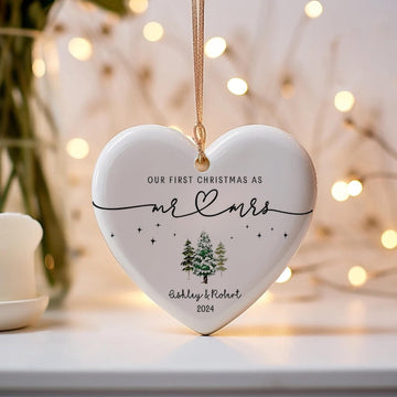 Mr & Mrs ornament - Wedding Gift - Personalized First Christmas Keepsake - Our 1st Christmas Mr & Mrs Ornament - Housewarming mr and mrs idea