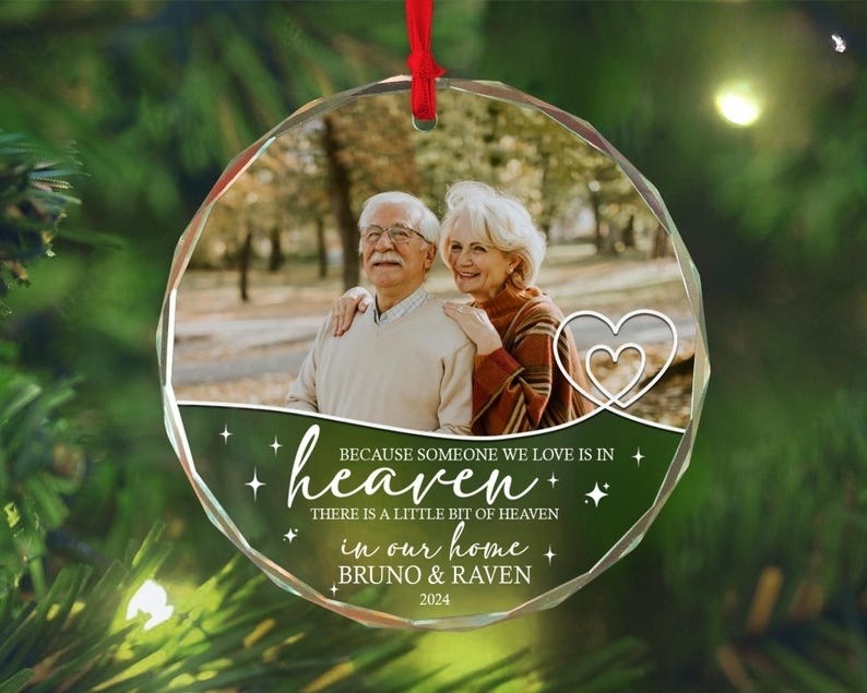 Custom Photo Memorial Ornament, Dad Mom Memorial Christmas Ornament, Loss Of Loved One Sympathy Gift, Remembrance Gift, In Loving Memory