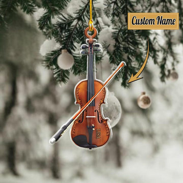 Personalized Violin 2D FLAT Christmas Ornament, Violin Artist Gift, Violin Lover Gift, Christmas Decor, Musician Decor, Music Lover Gift.