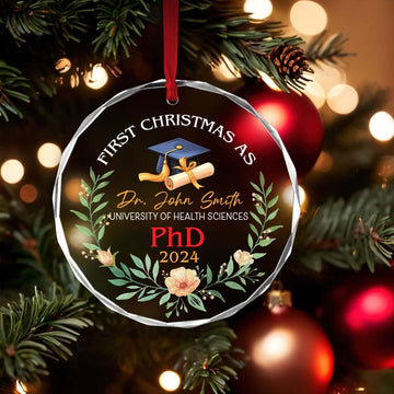 Personalized PhD Christmas Ornament, Custom PhD Graduation Gift, New PhD Doctor Gift, PhD Doctorate Graduation Gift, Doctoral Gifted Doctor