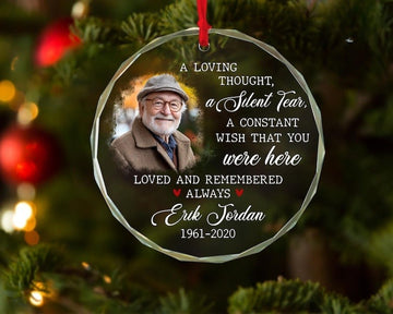 Custom Photo Memorial Ornament, Dad Mom Memorial Christmas Ornament, In Loving Memory Ornament, Personalized Ornament Gift, Sympathy Gifts