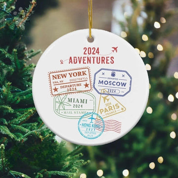 Personalized Yearly Adventures Ornament, Personalized Travel Ornament, Travel Ornament, Adventure Ornament, 2024 Vacation, 2024 Recap