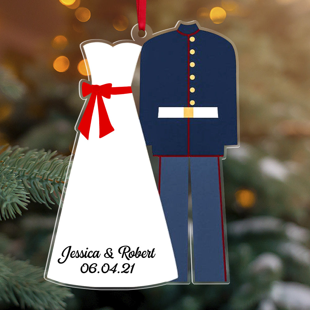 Personalized Military Wedding Ornament, Christmas Tree Decor