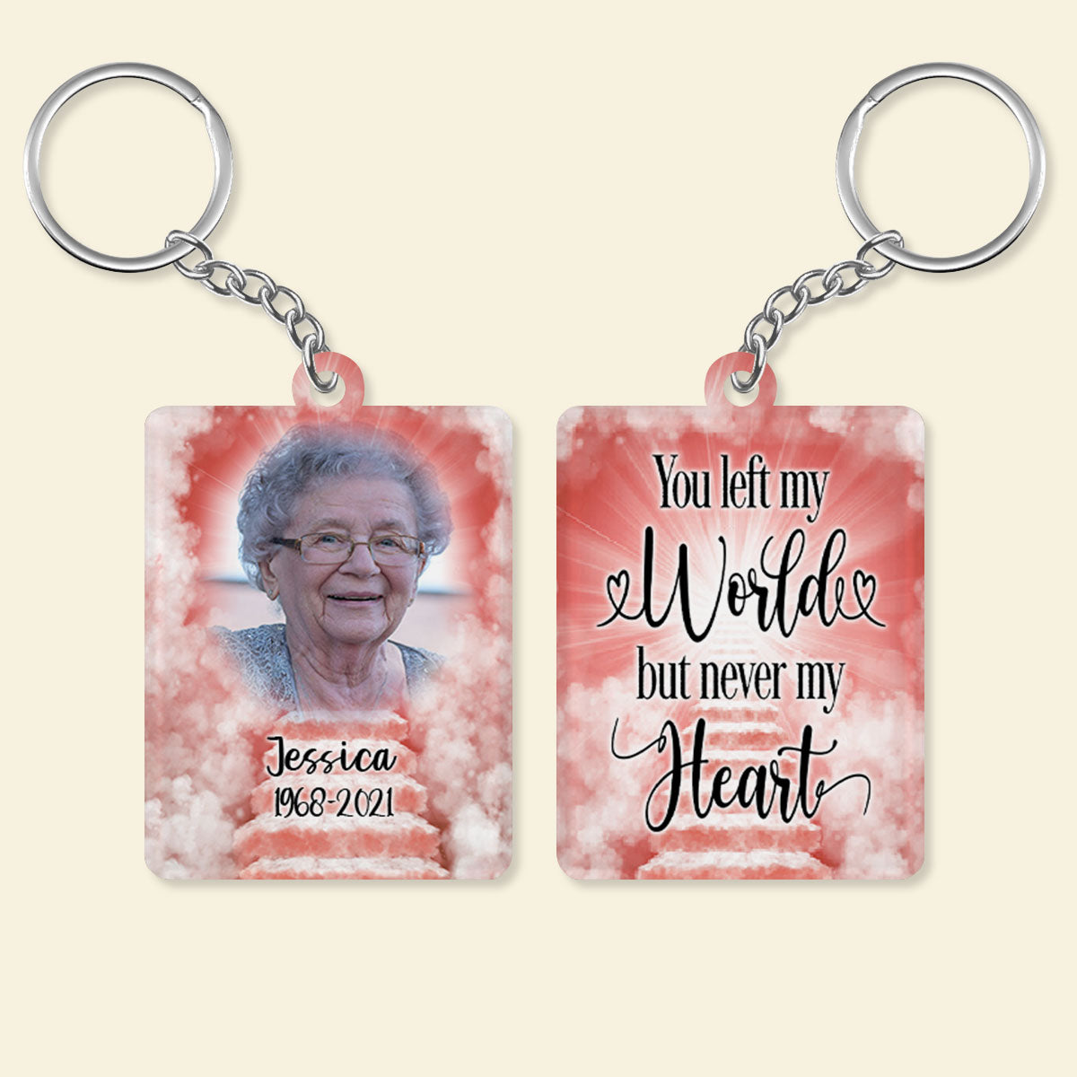 Personalised Memory Keyrings-Memorial Keyring-Custom Memory Gifts