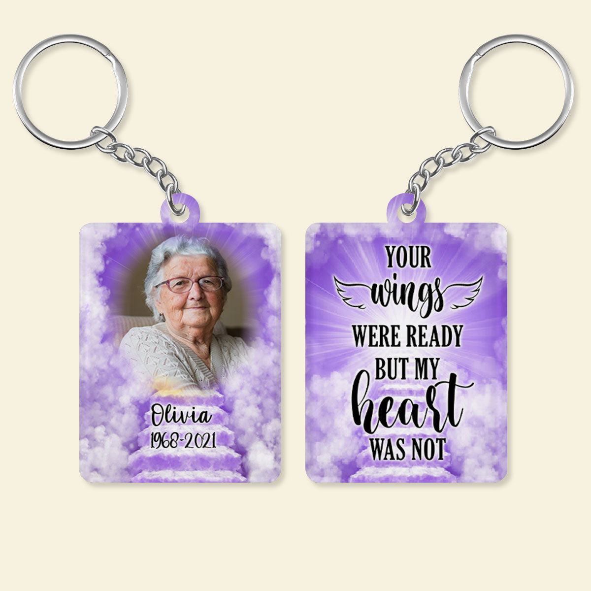 Personalized Memorial Keychains-Memorial Keychain Keepsakes-Custom Photo Memorial Gifts