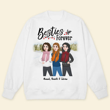 Bestie Forever Christmas Outfit - Personalized Sweatshirt - Christmas Gift For Sisters, Besties, Friends