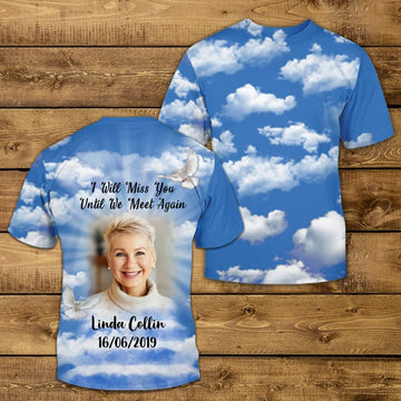 Loving Memories Back Personalized Photo 3D All Over Print Shirt Memorial