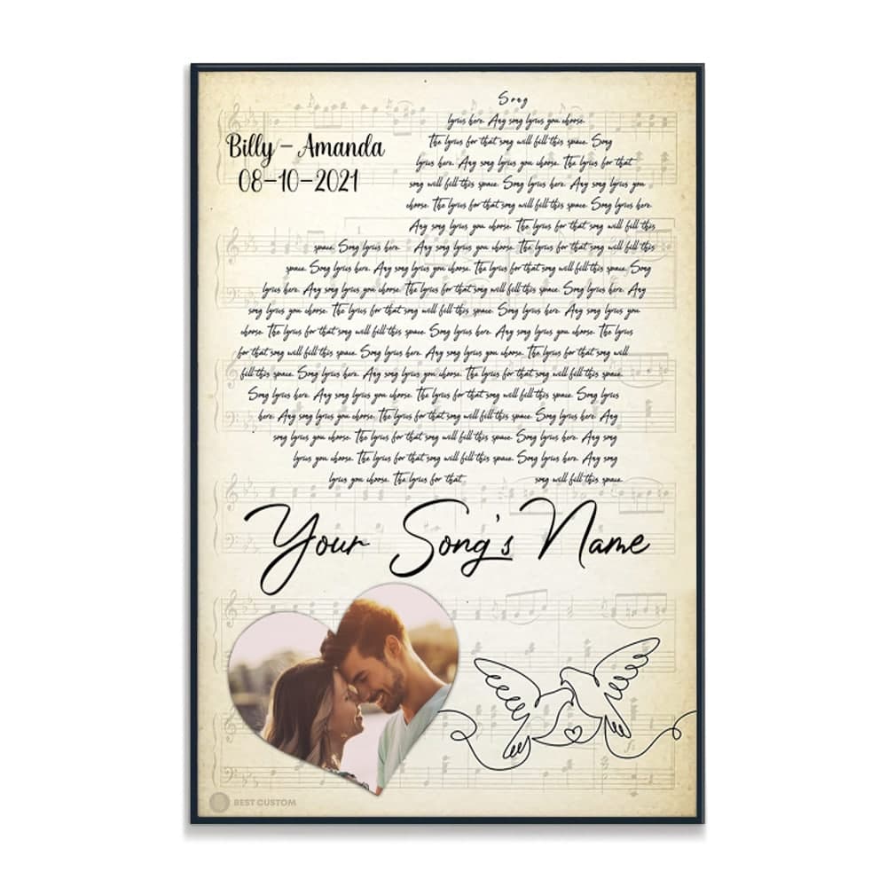 Heart Song Lyrics - Personalized Canvas - Gift For Couple