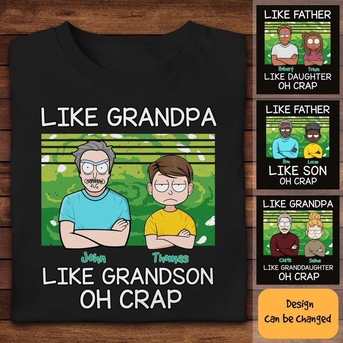 RMT Like Grandpa Like Grandkid On Crap - Personalized Apparel - Gift For Family