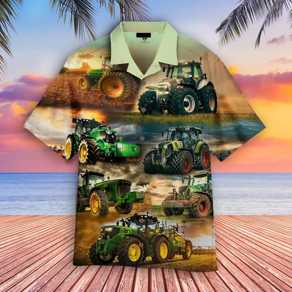 Tractor All Over Print Hawaiian Shirt - Farmer