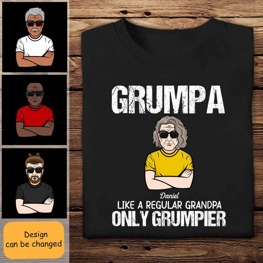 Grumpa Only Grumpier Custom Apparel Gift For Grandfather