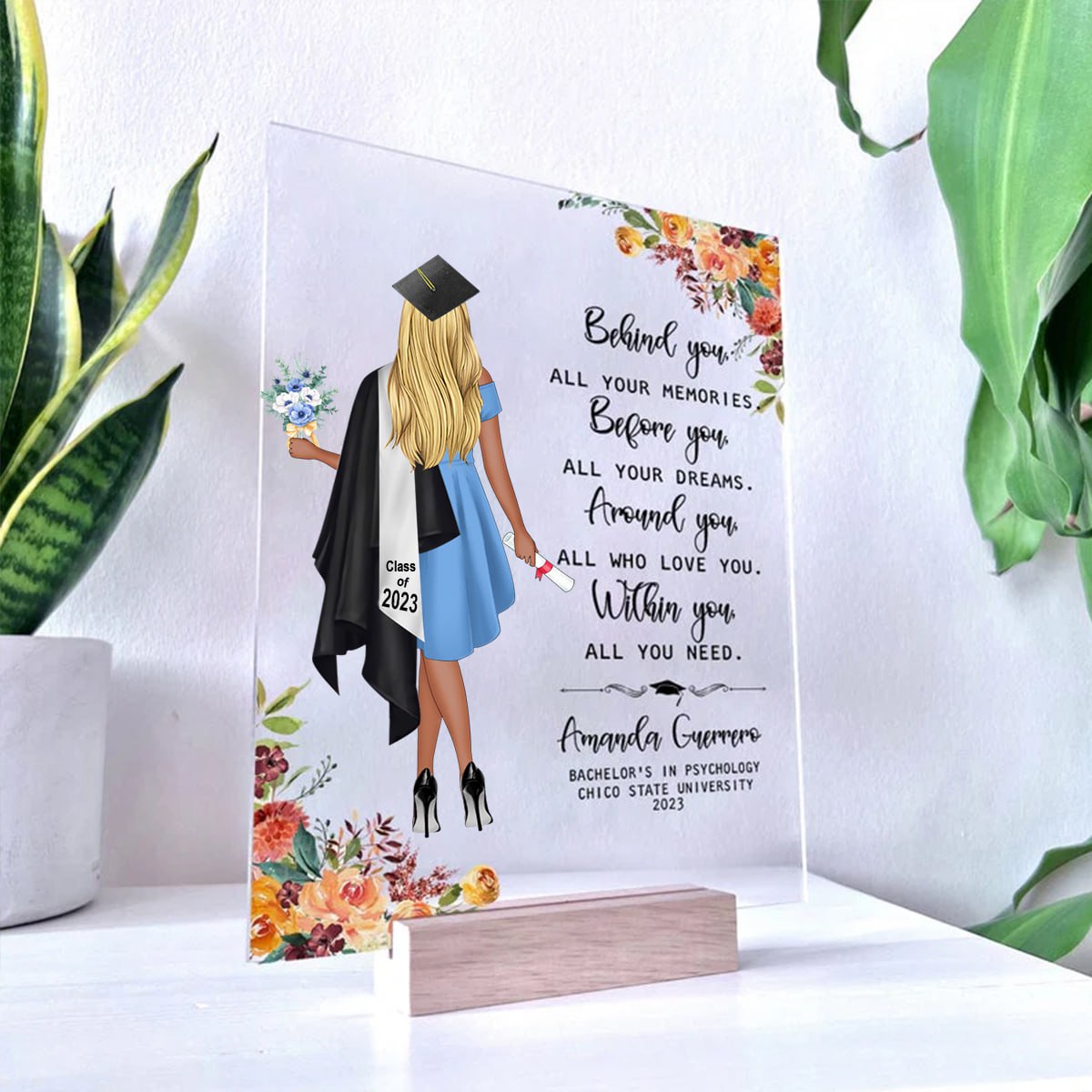 Personalized Graduation Acrylic Plaque, Graduation Gifts, 2024 Graduation Gift, College Graduation Gift, Graduation Gift For Her, Senior Gifts