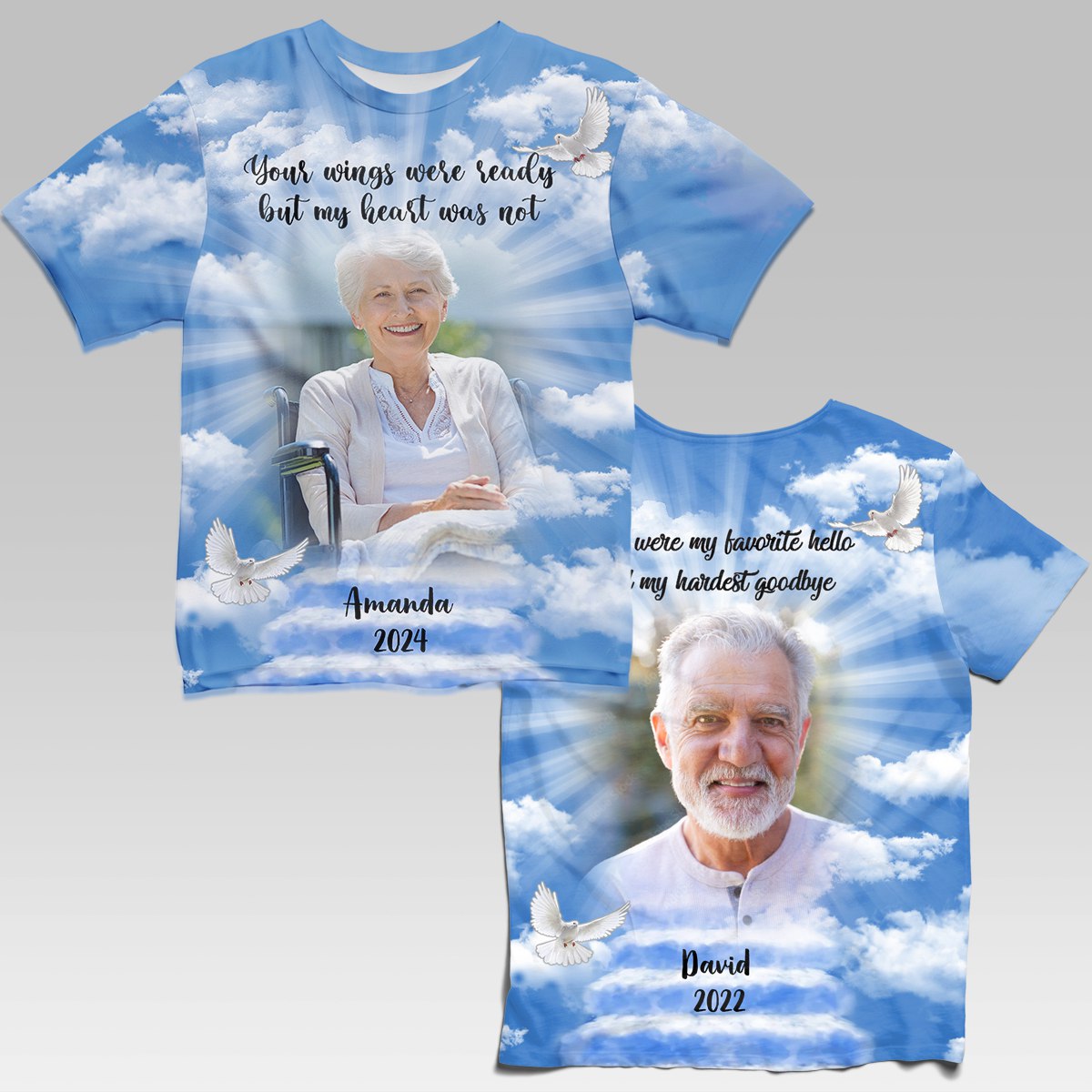 Loving Memories Personalized Photo 3D All Over Print Shirt Memorial