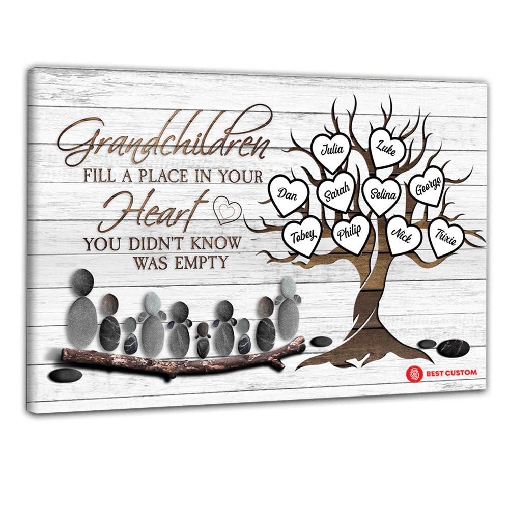 Fill A Place In Your Heart Personalized Canvas Grandparents Gift