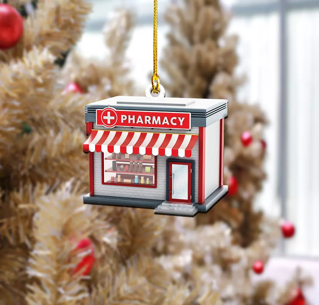 Personalized Pharmacy Store Christmas Ornament, Christmas Hanging Ornament