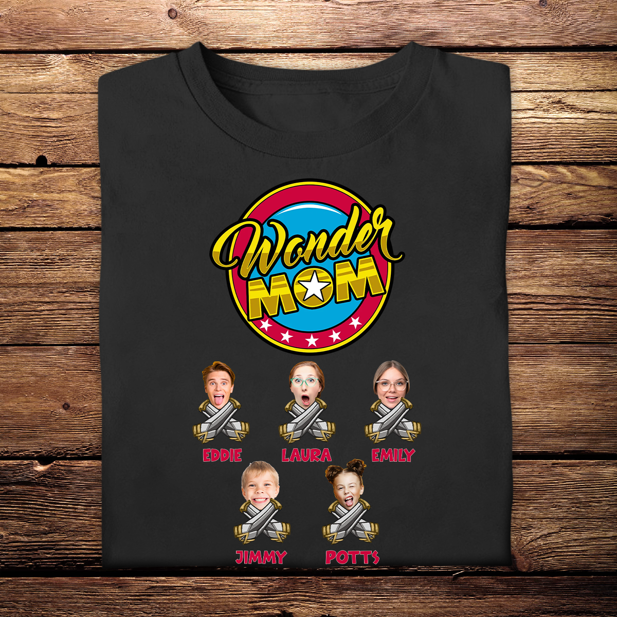 Custom Photo Mom Shirt - Wonder Mom - Mother's Day Gift Personalized