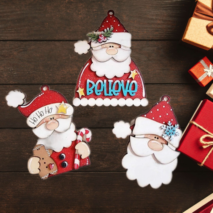 Santa Christmas Ornament Bundle | Santa Christmas Ornament | Ornament Bundle | Santa Claus Ornament