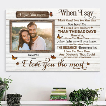 I Love You The Most Personalized Photo Canvas Couple