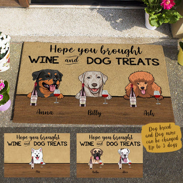 Cute Dog Brought Dog Treats Custom Doormat Gift For Dog Lovers