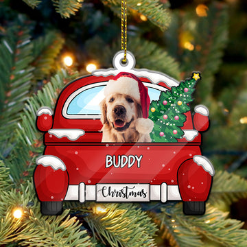 Personalized Christmas and Dog Photo, Christmas Shaped Ornament, Custom Photo Gift